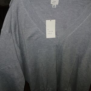 A New Day Women's Light Gray V-Neck Sweater